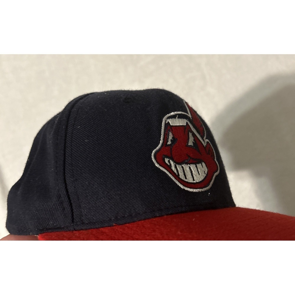 Vintage Cleveland Indians Snapback Hat MLB New Era Chief Wahoo Wool Cap - Picture 7 of 8